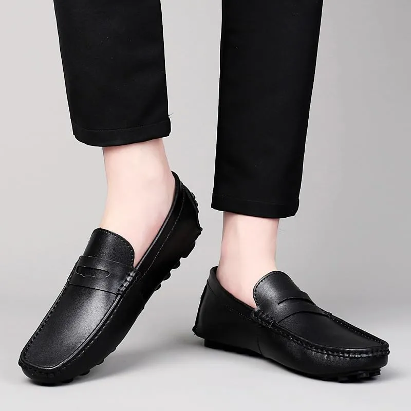 Mens Loafers Shoe Vegan Leather Penny Driving Style Loafer Slip Resistant Flexible Anti-Slip Classic Casual Slip-on