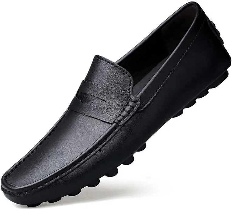 Mens Loafers Shoe Vegan Leather Penny Driving Style Loafer Slip Resistant Flexible Anti-Slip Classic Casual Slip-on