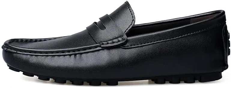 Mens Loafers Shoe Vegan Leather Penny Driving Style Loafer Slip Resistant Flexible Anti-Slip Classic Casual Slip-on