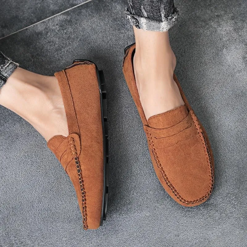Men's Loafers Shoes Round Toe Suede Vamp Penny Driving Loafers Resistant Comfortable Anti-Slip Classic Party Slip On