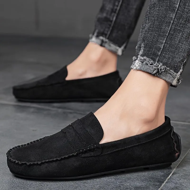 Men's Loafers Shoes Round Toe Suede Vamp Penny Driving Loafers Resistant Comfortable Anti-Slip Classic Party Slip On
