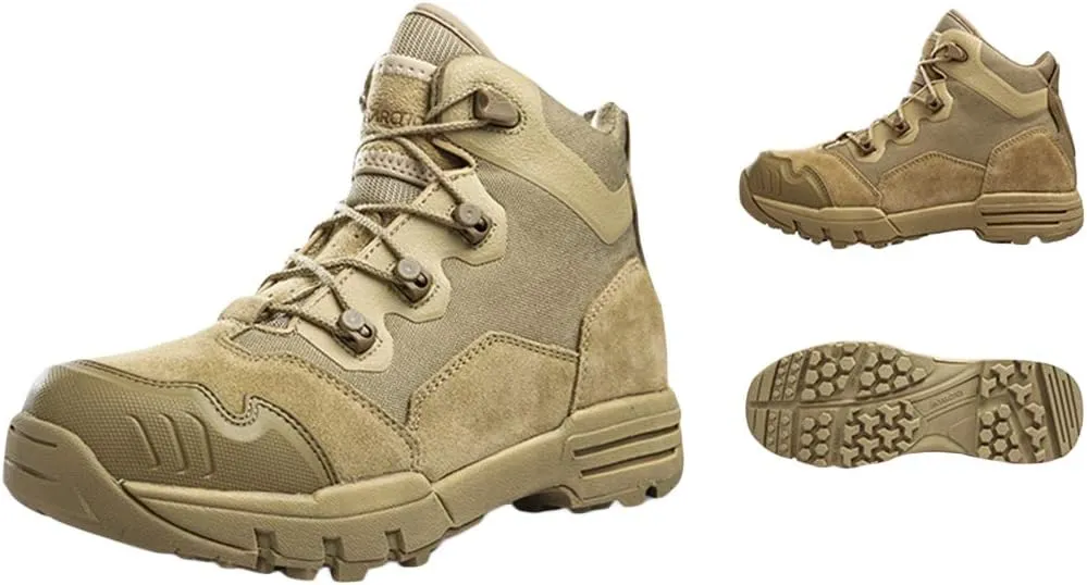 Men's Military Army Combat Boots Breathable Tactical Boots Durable PoliceWork Shoes Lightweight Hiking Walking Boots