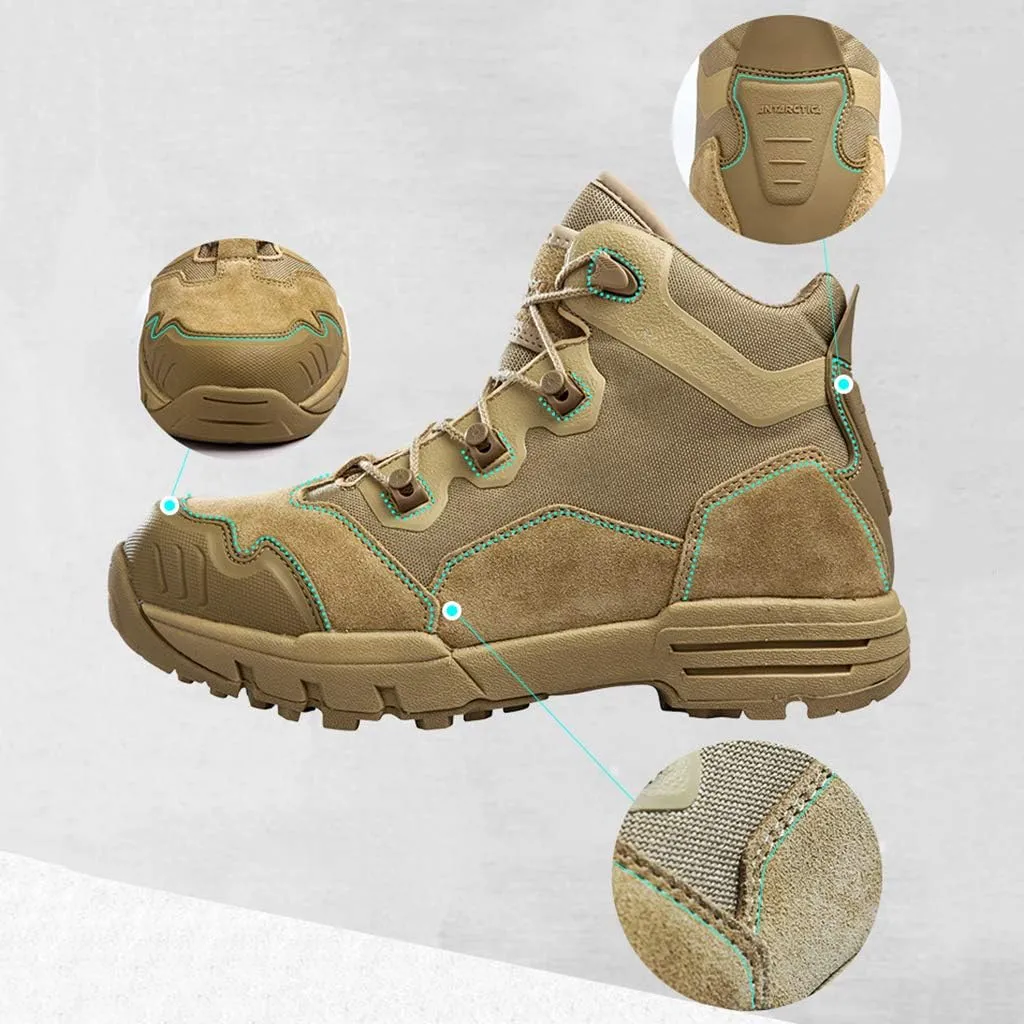Men's Military Army Combat Boots Breathable Tactical Boots Durable PoliceWork Shoes Lightweight Hiking Walking Boots