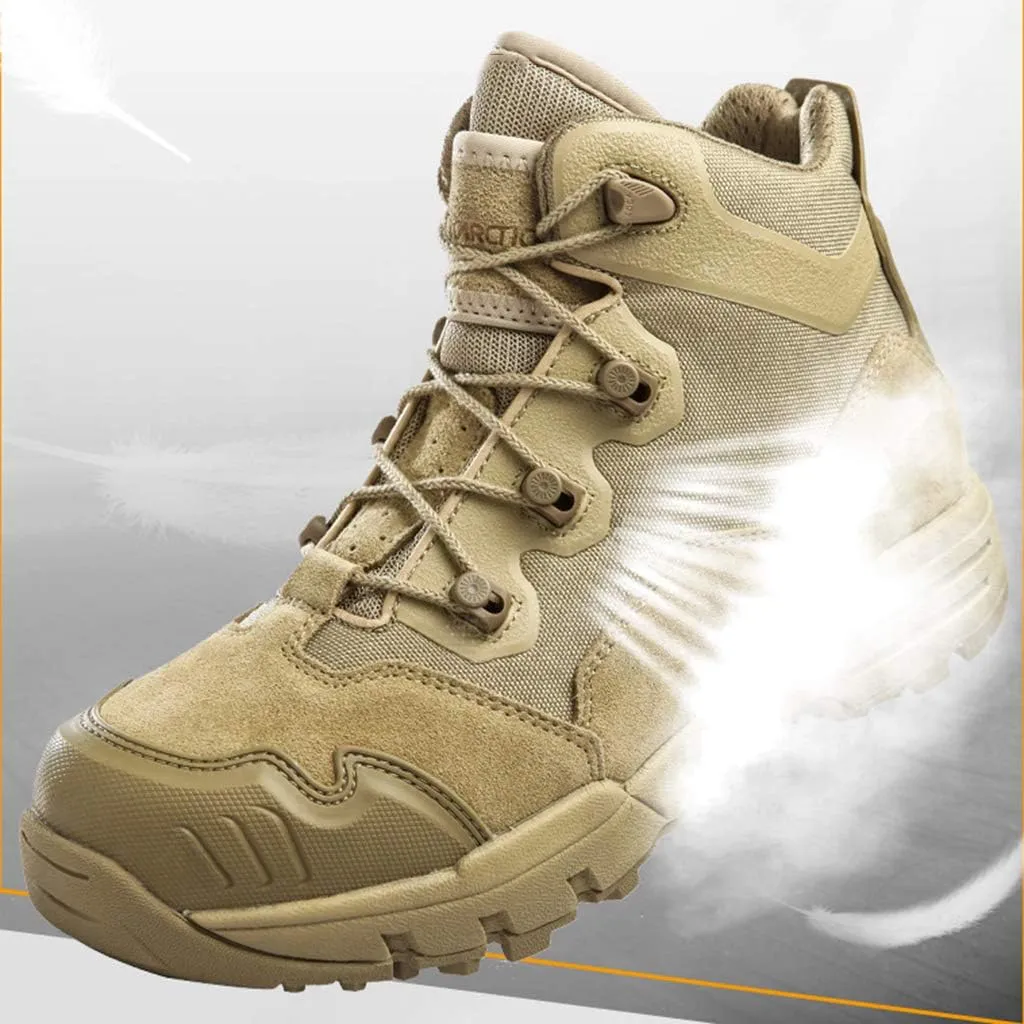 Men's Military Army Combat Boots Breathable Tactical Boots Durable PoliceWork Shoes Lightweight Hiking Walking Boots