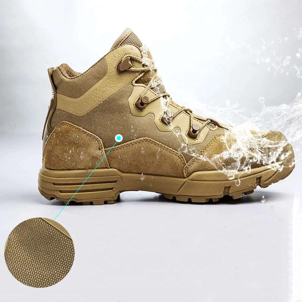 Men's Military Army Combat Boots Breathable Tactical Boots Durable PoliceWork Shoes Lightweight Hiking Walking Boots