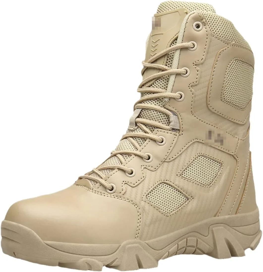 Men's Military Boots High Top Outdoor Hiking Shoes Anti-Collision Military Boots Tactical Boots