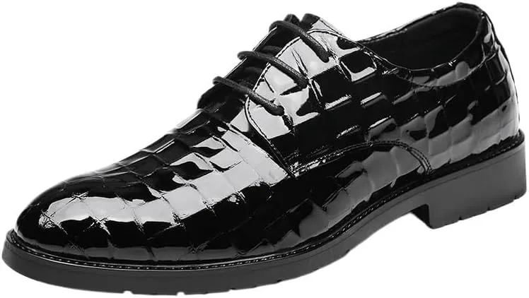 Men's Patent Leather Formal Business Oxford Dress Shoes