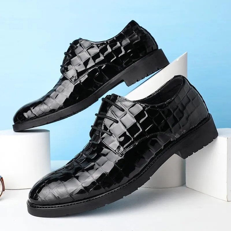 Men's Patent Leather Formal Business Oxford Dress Shoes