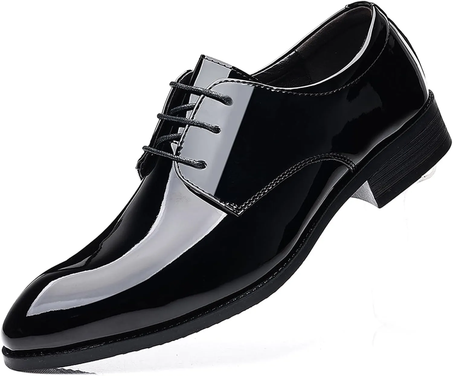 Men's Patent Leather Oxford Formal Business Dress Shoes Slip-Resistance Modern Suit Tuxedo Shoes for Men