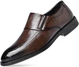 Men’s Platform Slip-On Derby Shoes – Comfortable Formal Business Dress Shoes for Wedding