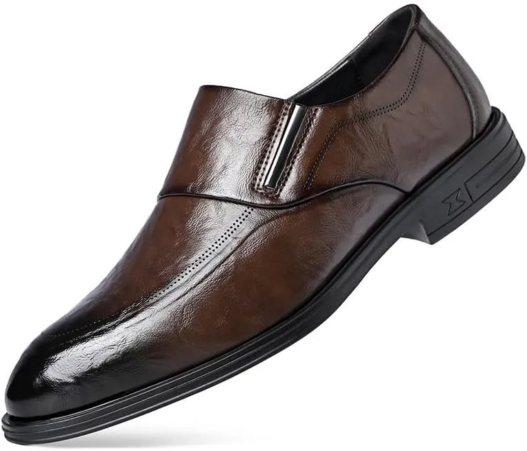 Men’s Platform Slip-On Derby Shoes – Comfortable Formal Business Dress Shoes for Wedding