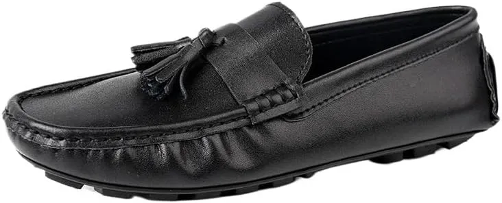 Mens Prom Loafers Faux Leather Classic Driving Loafers Round Toe Solid Color Slip-on