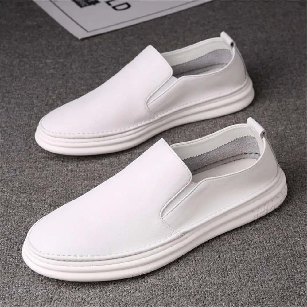 Mens Prom Loafers Faux Leather Classic Round Toe Prom Wedding Anti-Slip Non Slip Rubber Sole Block Heel Low Top Casual Shoe
