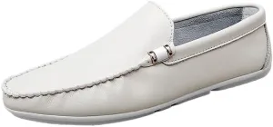 Men's PU Leather Loafers, Classic Round Toe Driving Shoes, Lightweight Flexible Solid Color Slip-Ons for Comfortable Walking
