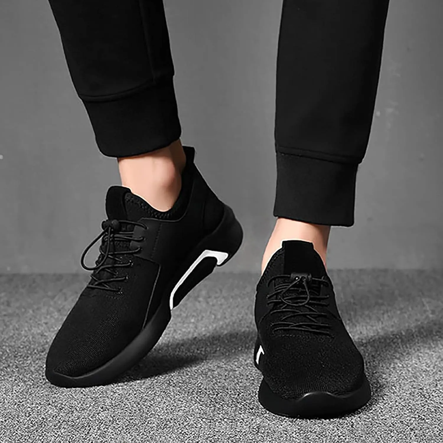 Mens Shoes Athletic Sneakers Fashion Lace up Running Walking Shoe Slip on Gym Workout Breathable Footwear Sneaker