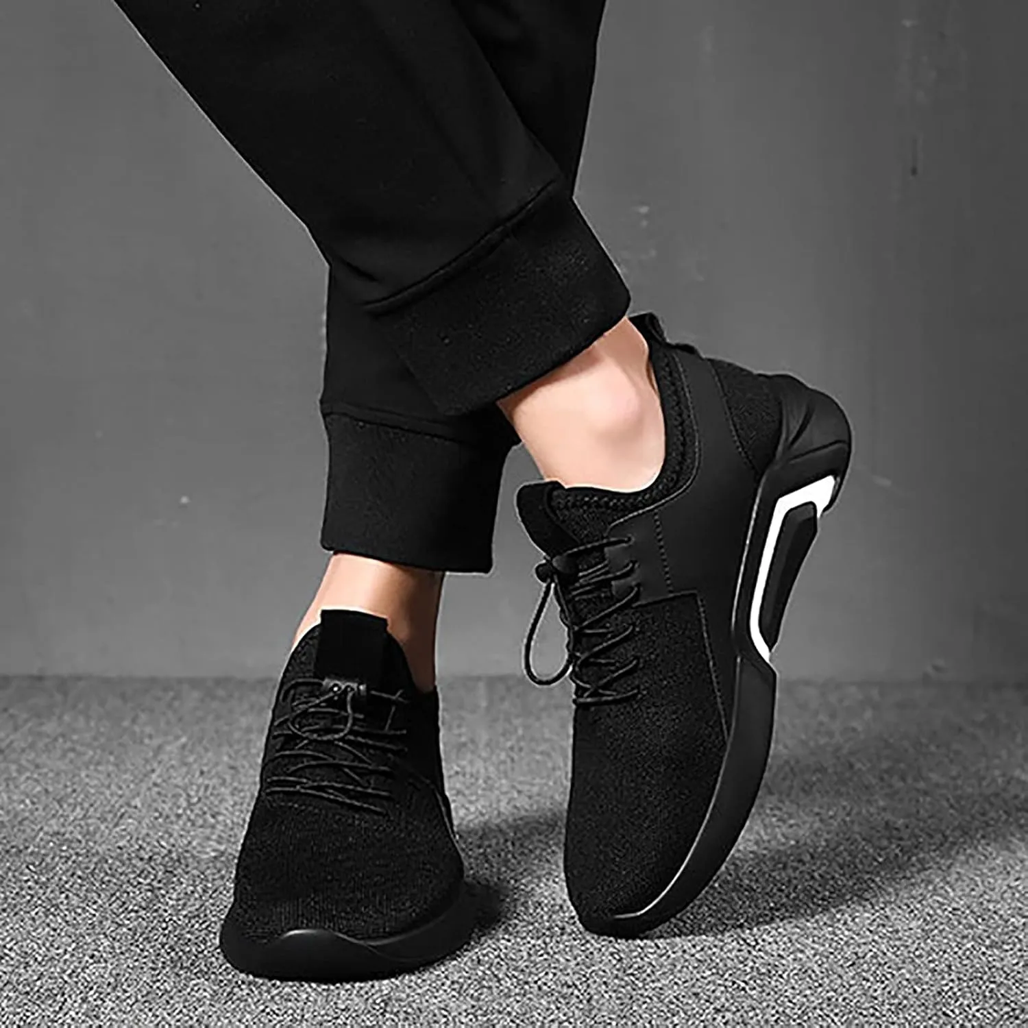 Mens Shoes Athletic Sneakers Fashion Lace up Running Walking Shoe Slip on Gym Workout Breathable Footwear Sneaker