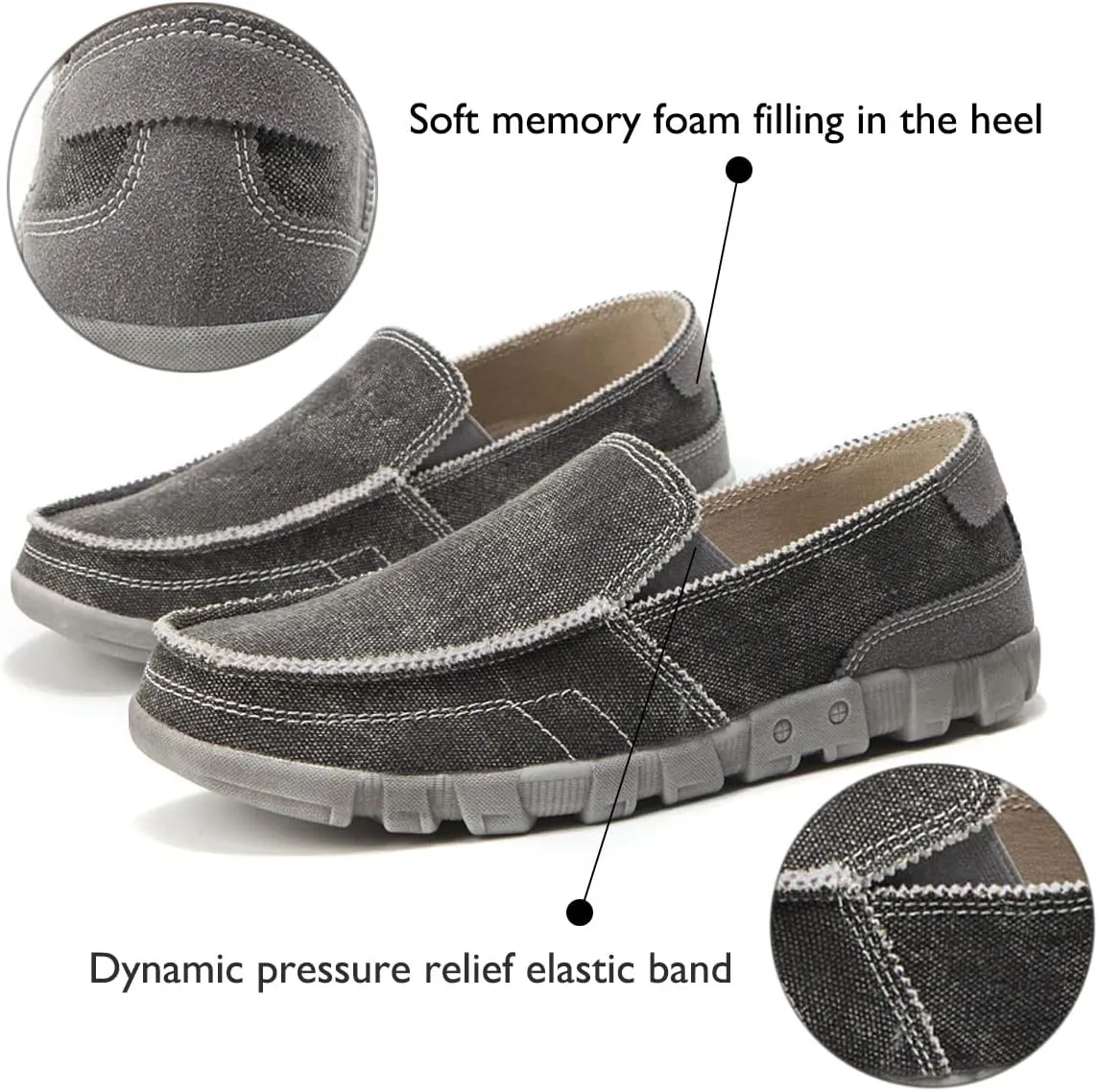 Mens Slip On Shoes Deck Shoes Canvas Loafers Vintage Boat Shoes