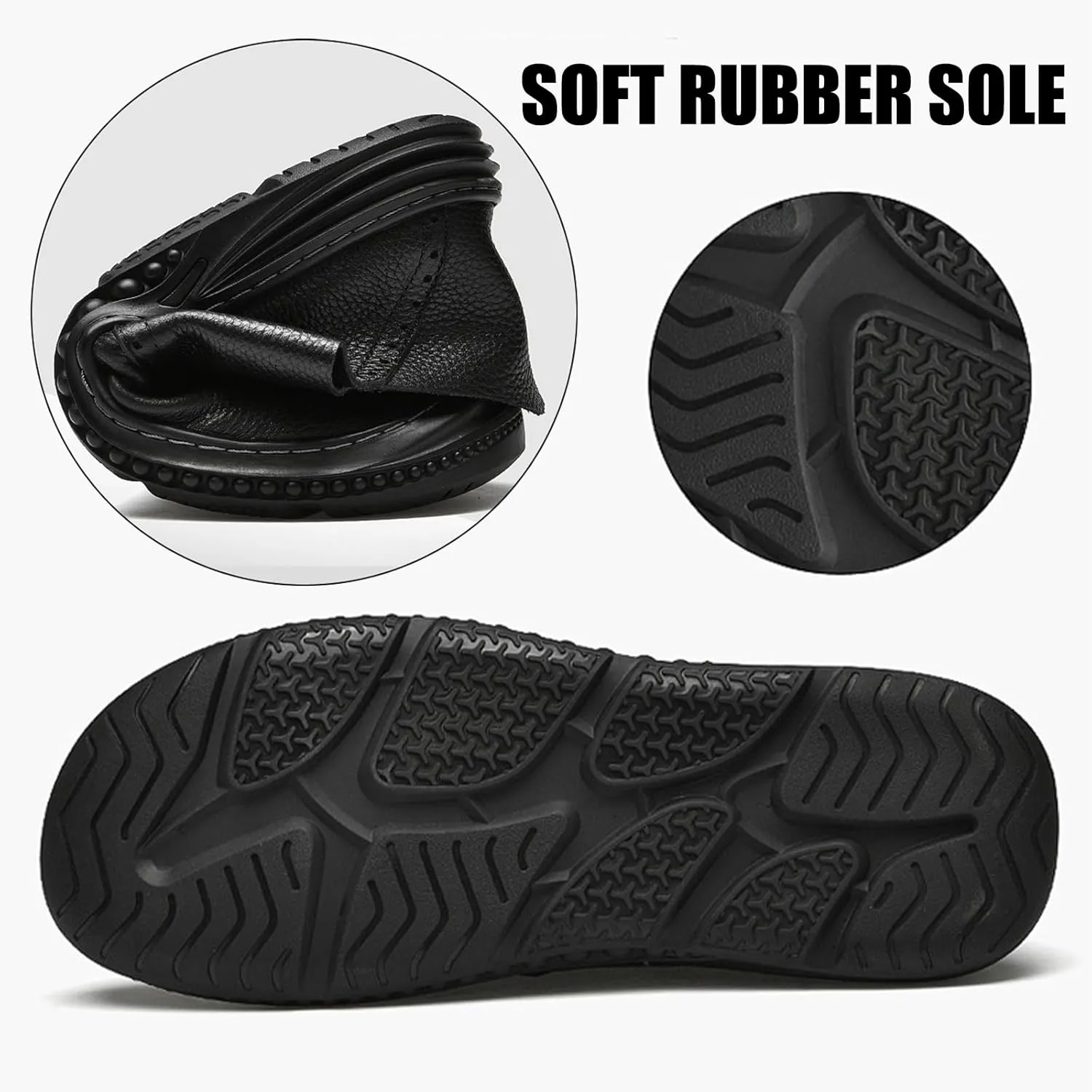 Men's Soft Leather Lace Up Flat Loafers Hand Stitching Comfortable Soft Sole Slip On Driving Walking Shoes Casual Dress Loafers