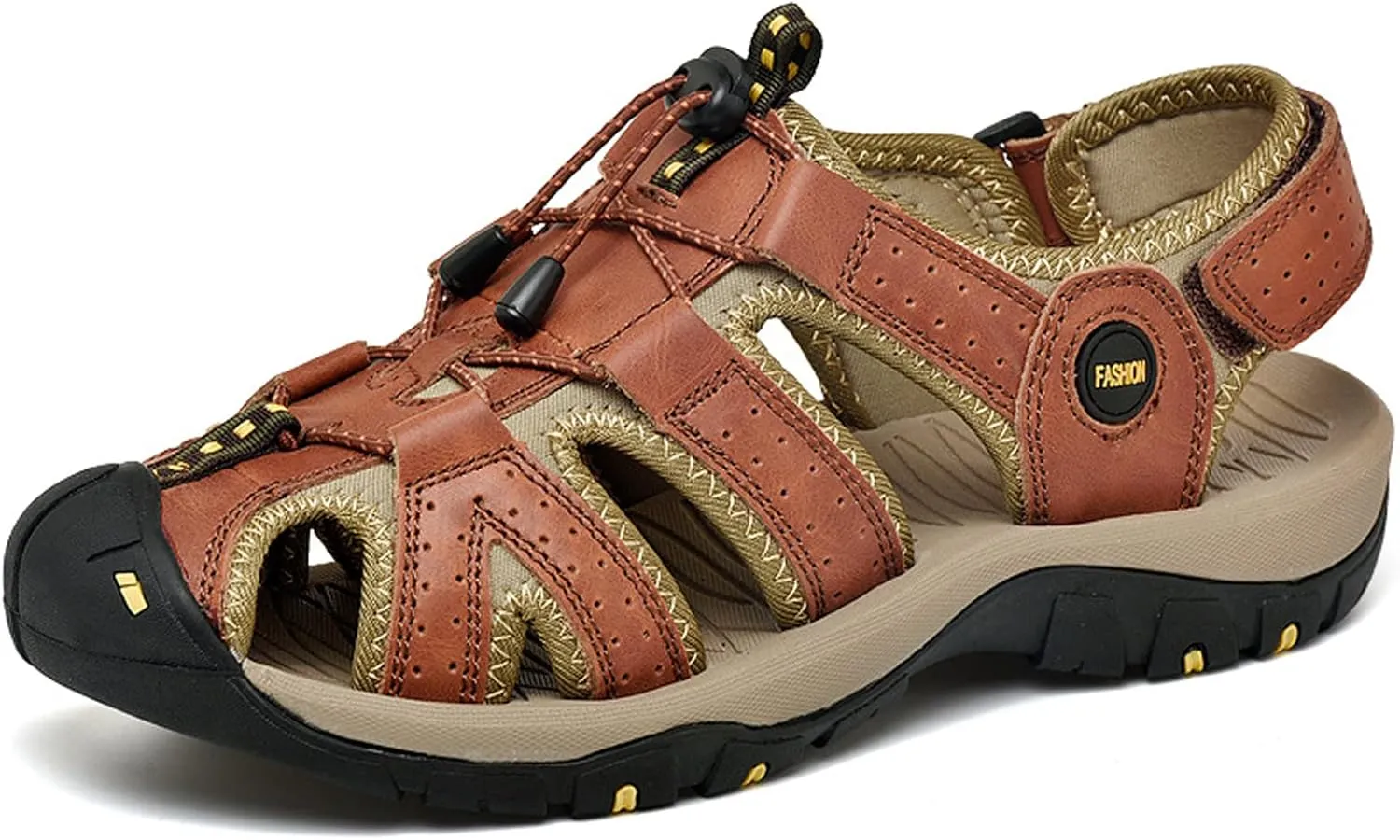 Men's Sport Sandals, Outdoor Hiking Sandals, Closed Toe Water Sandals, Lightweight Sport Sandals for Summer Beach Outdoor Boat Fishing