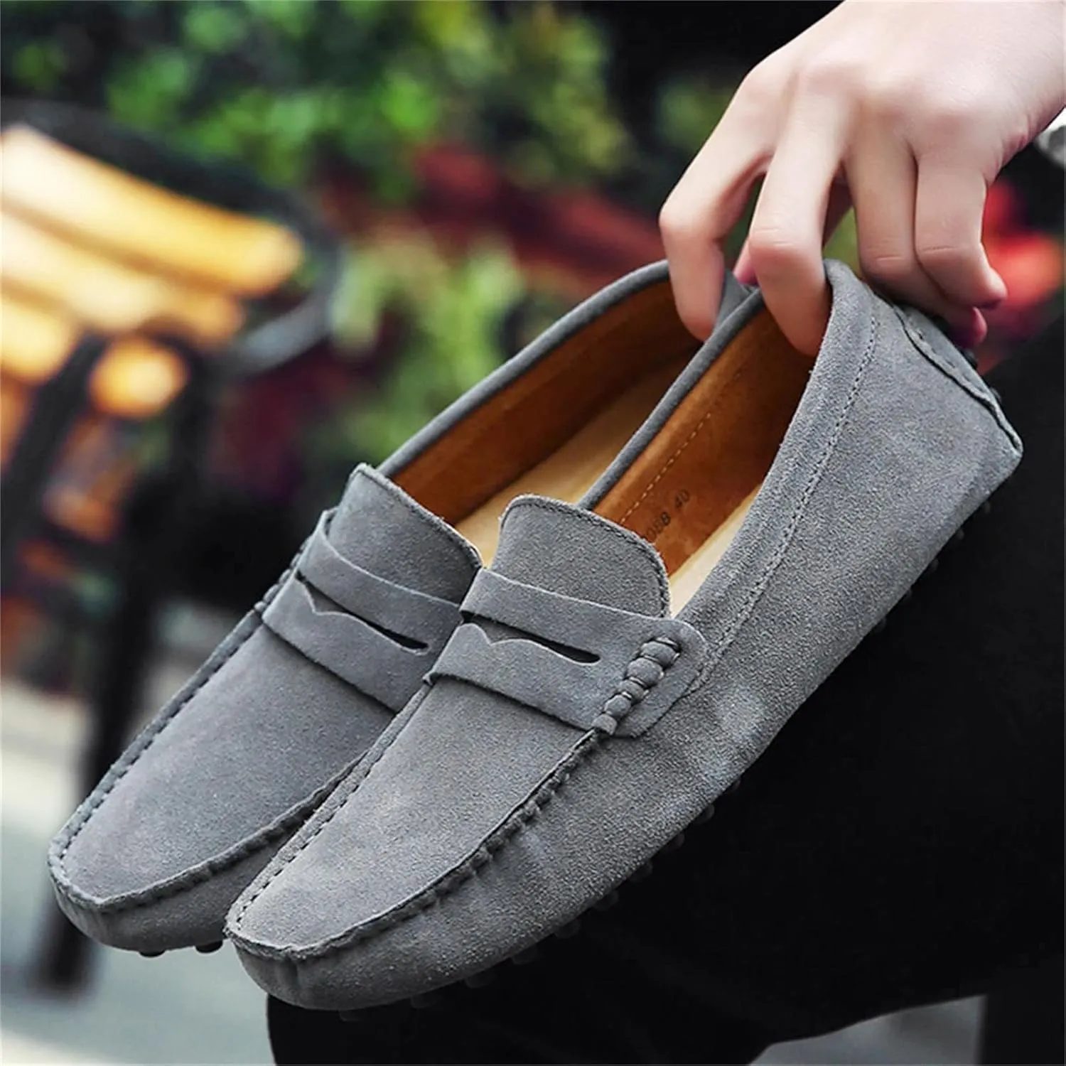 Men's Suede Dress Loafers Slip On Casual Shoes Lightweight Soft Penny Loafers Walking Shoe Driving Boat Shoes for Men