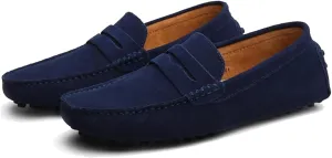 Men's Suede Dress Loafers Slip On Casual Shoes Lightweight Soft Penny Loafers Walking Shoe Driving Boat Shoes for Men