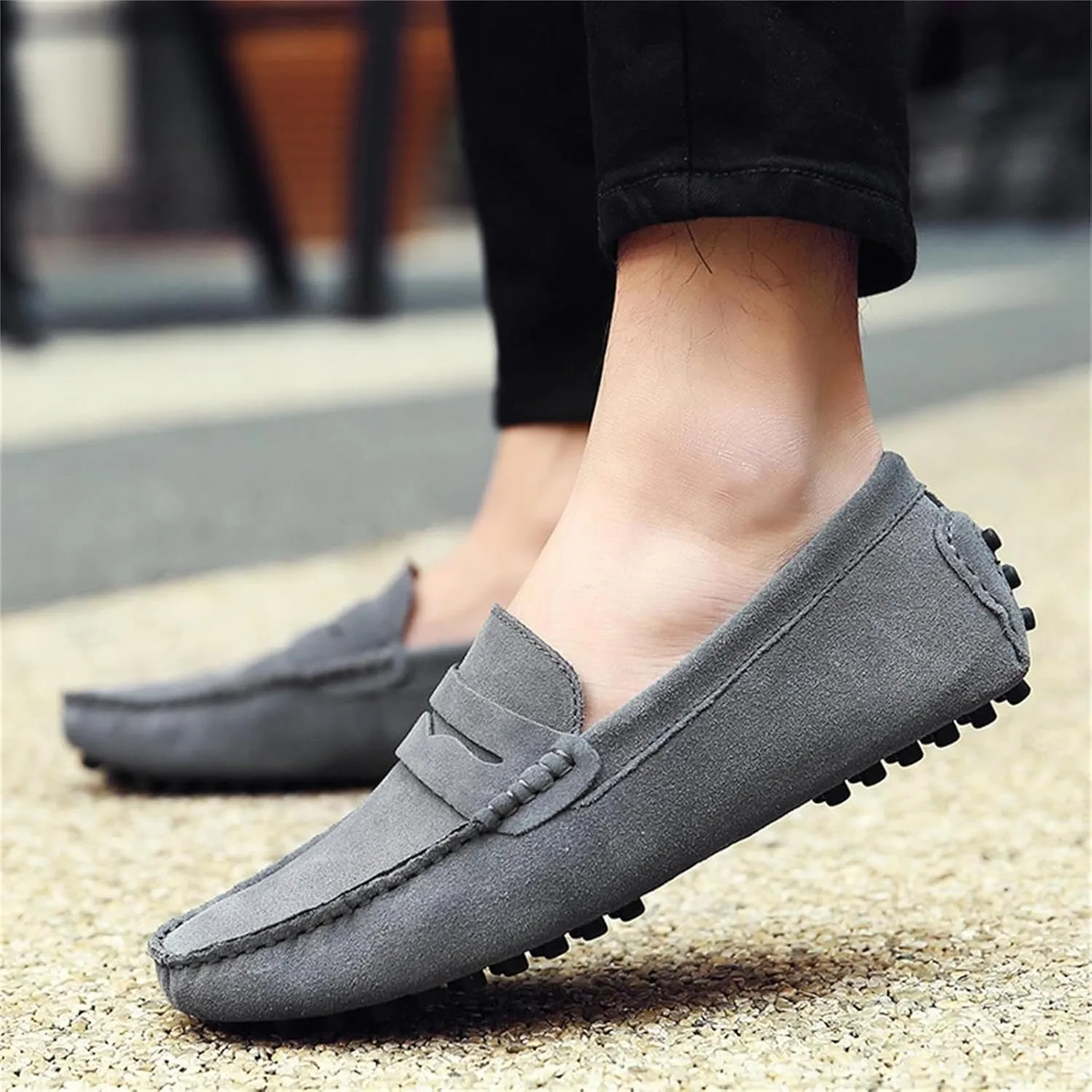 Men's Suede Dress Loafers Slip On Casual Shoes Lightweight Soft Penny Loafers Walking Shoe Driving Boat Shoes for Men
