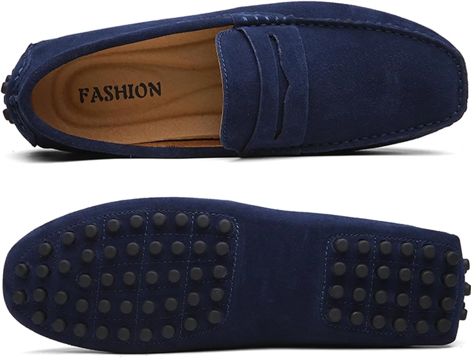 Men's Suede Dress Loafers Slip On Casual Shoes Lightweight Soft Penny Loafers Walking Shoe Driving Boat Shoes for Men