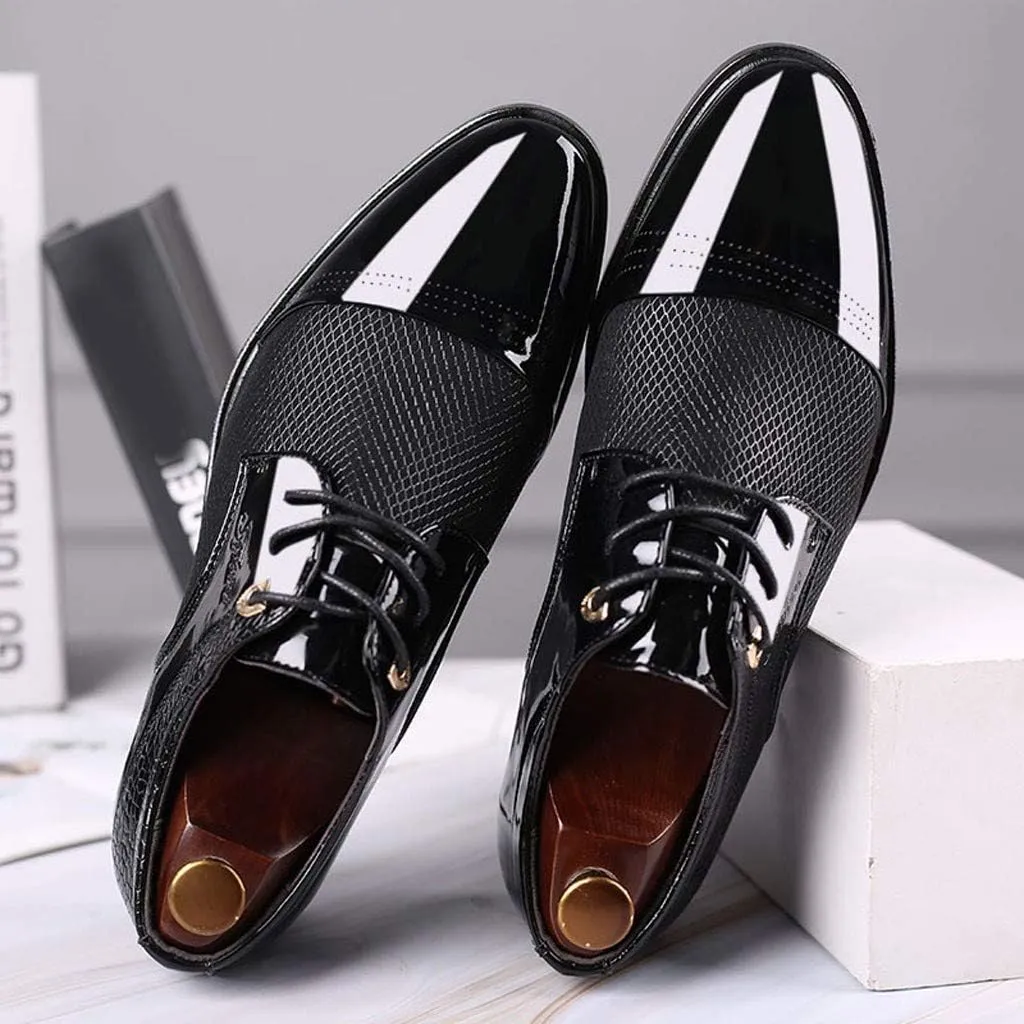 Men's Summer Dress Shoes with Breathable Mesh Casual Business Dress Shoes Summer Cap Toe Oxfords Men Lace Up Fashion Leather Shoe Comfortable Arch Support Walking Leather Derby Shoe