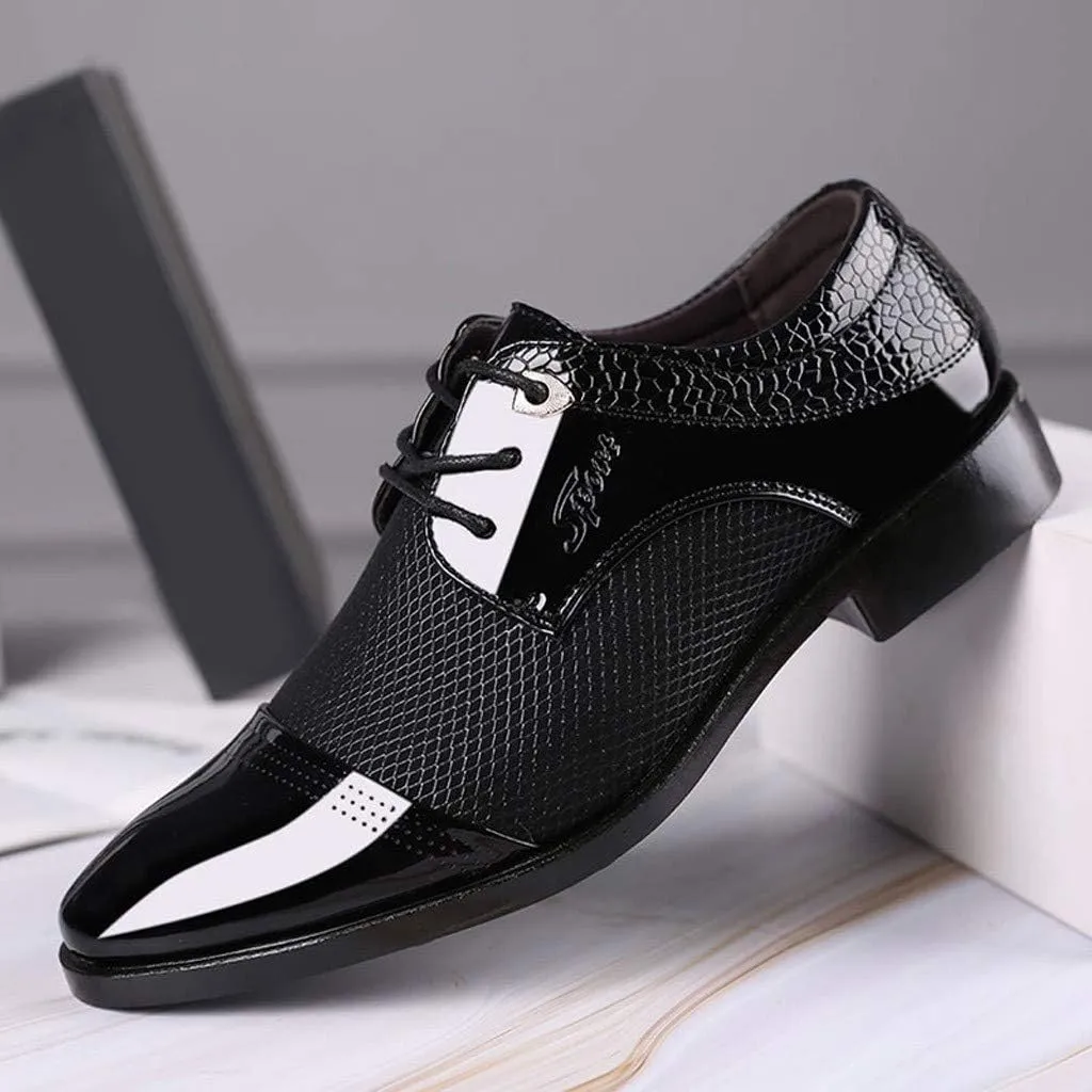 Men's Summer Dress Shoes with Breathable Mesh Casual Business Dress Shoes Summer Cap Toe Oxfords Men Lace Up Fashion Leather Shoe Comfortable Arch Support Walking Leather Derby Shoe
