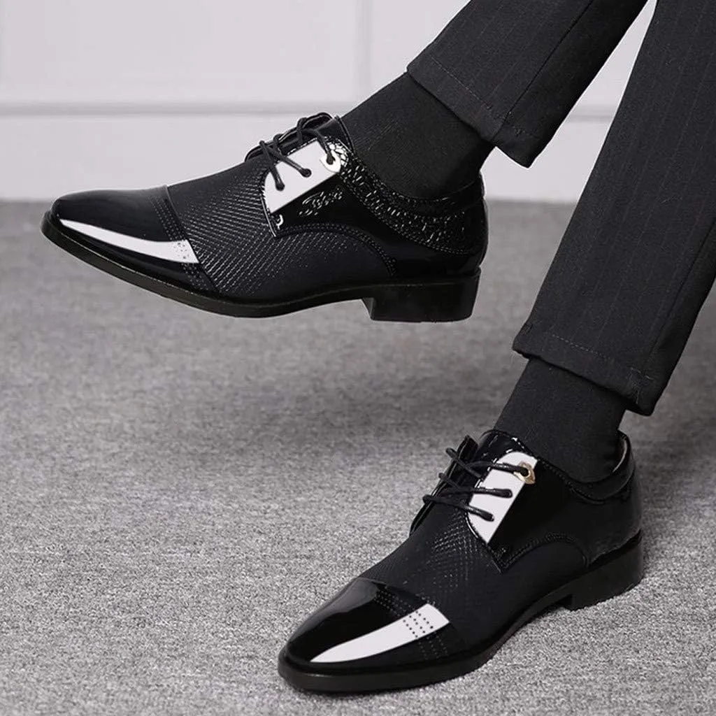 Men's Summer Dress Shoes with Breathable Mesh Casual Business Dress Shoes Summer Cap Toe Oxfords Men Lace Up Fashion Leather Shoe Comfortable Arch Support Walking Leather Derby Shoe