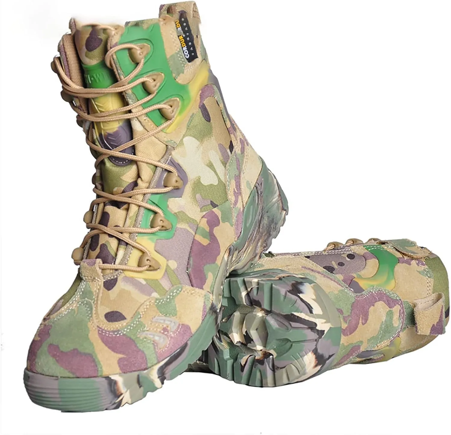 Men's Ultralight Combat Boots, Spring Autumn Outdoor Comfort with Zipper Hiking Shoes, Comfort Durable Lace-up Sports Tactical Military Boots