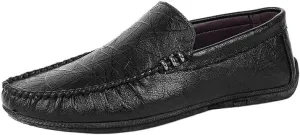 Men's Vegan Leather Loafers - Round Toe Driving Shoes, Lightweight Flexible Slip-Resistant Perfect for Parties and Everyday Wear
