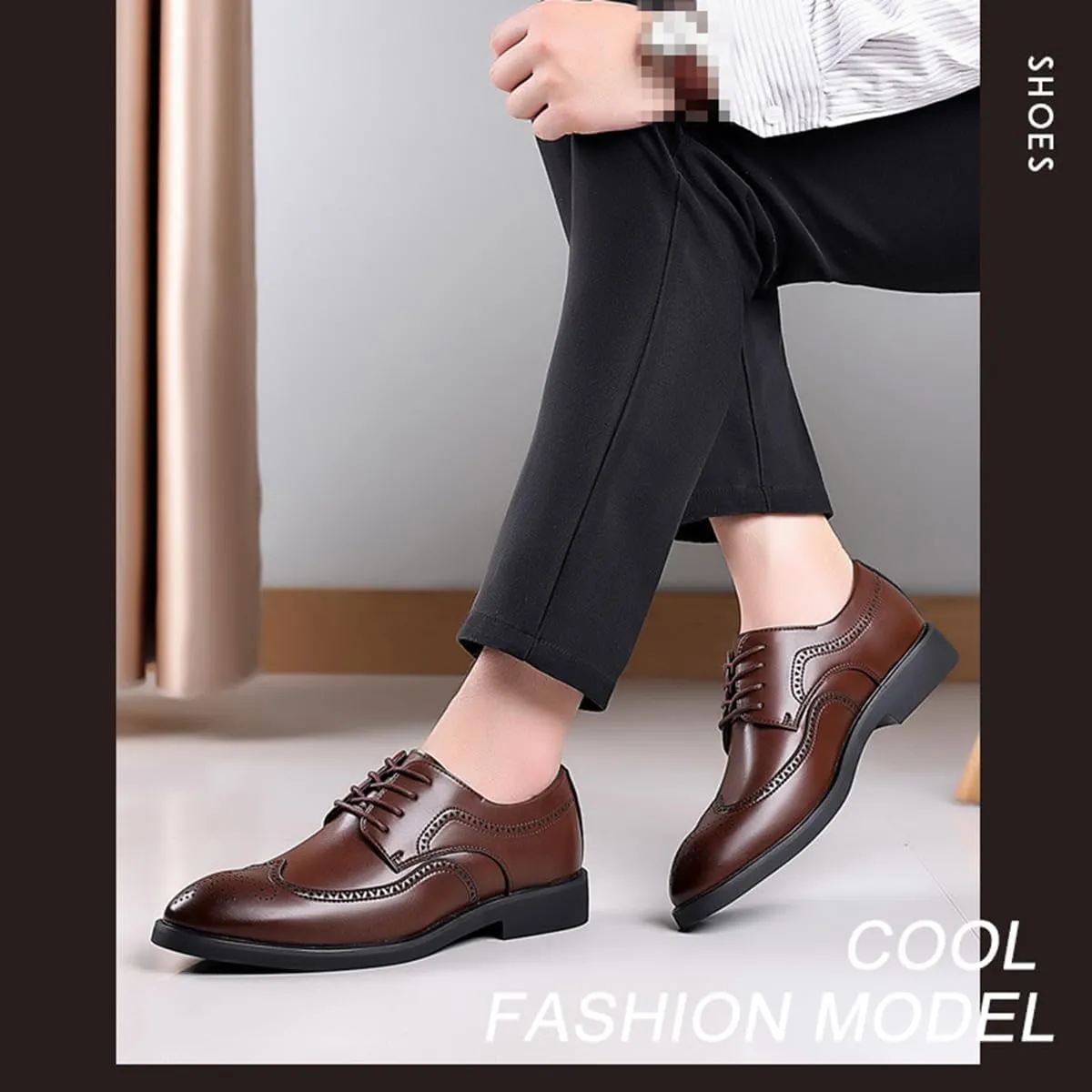 Men's Wingtip Oxford Shoes Formal Business Casual Dress Shoes Brogues Comfortable Classic Lace Up Shoes