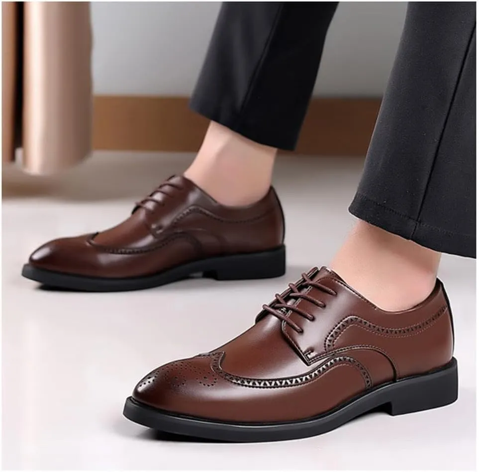 Men's Wingtip Oxford Shoes Formal Business Casual Dress Shoes Brogues Comfortable Classic Lace Up Shoes