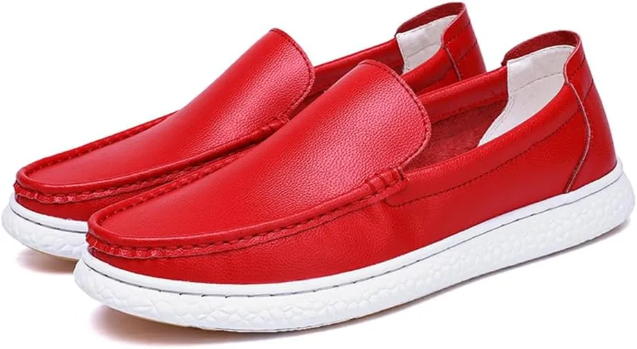 New Men's Handmade Slip on Genuine Leather Loafers Soft Breathable Driving Shoes Men's Leather Sneakers