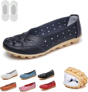 Orthopedic Loafers in Breathable Leather,Orthopedic Loafers for Women,Owlkay Shoes for Women Slip Ons
