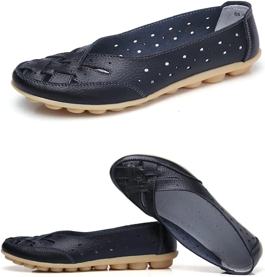 Orthopedic Loafers in Breathable Leather,Orthopedic Loafers for Women,Owlkay Shoes for Women Slip Ons