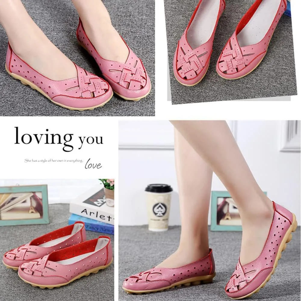 Orthopedic Loafers in Breathable Leather,Orthopedic Loafers for Women,Owlkay Shoes for Women Slip Ons
