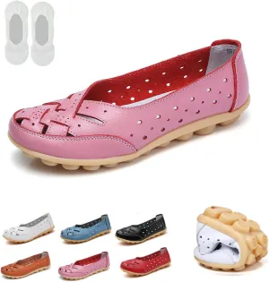 Orthopedic Loafers in Breathable Leather,Orthopedic Loafers for Women,Owlkay Shoes for Women Slip Ons
