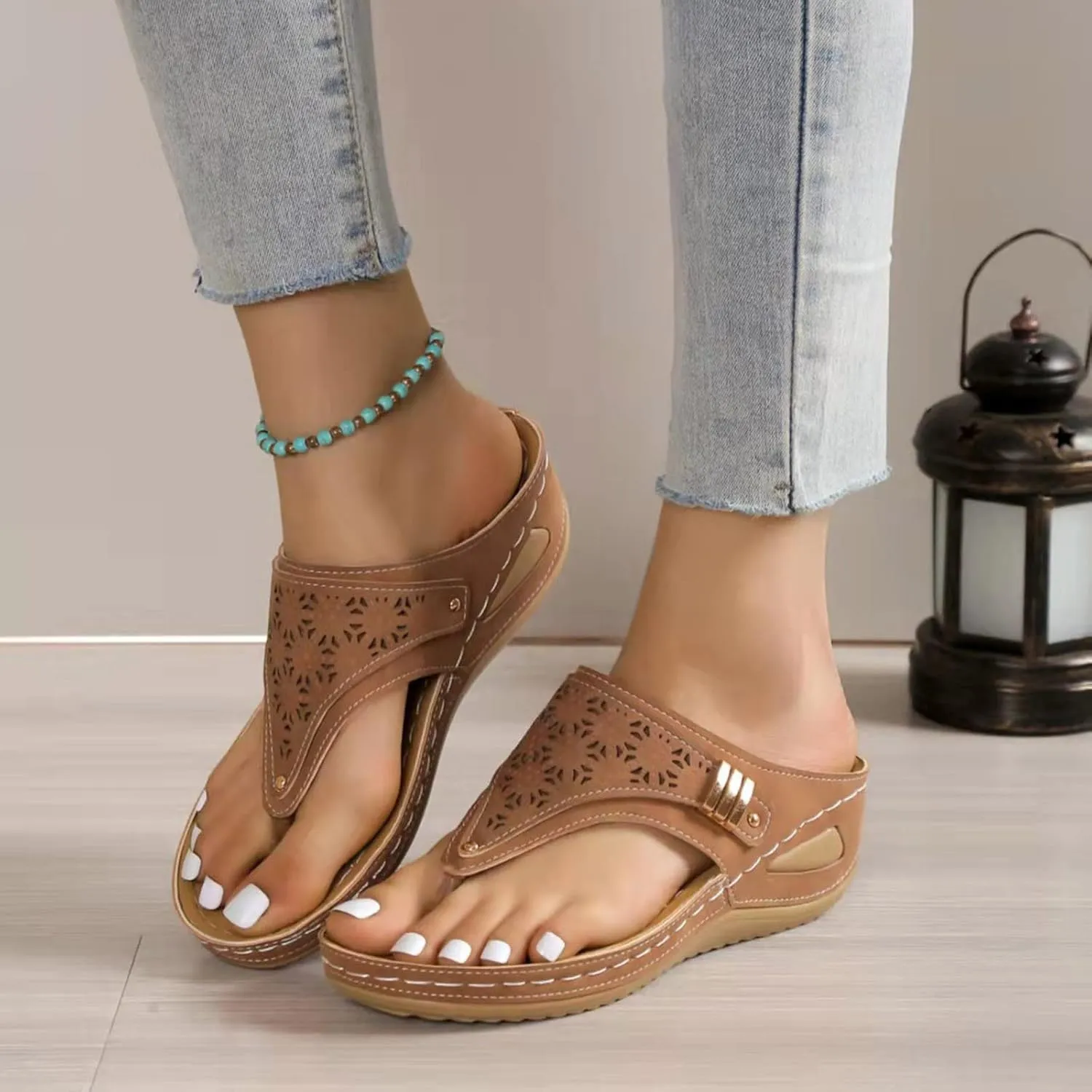 Orthopedic Sandals for Women Arch Support Wild Womens Comfortable Walking Sandals Orthopedic Flats Wide Sandals Women Comfortable Dressy Silver Womens Slip N Walking Shoes Womens Heel Sandals