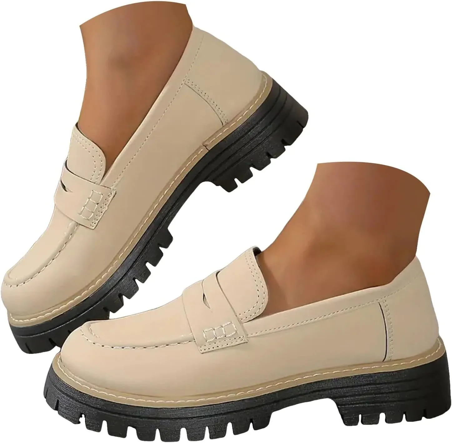 Orthopedic Shoes for Women Platform Loafers Comfort Orthopedic Shoes Womens Round Toe Walking Shoe, Slip On Shoes