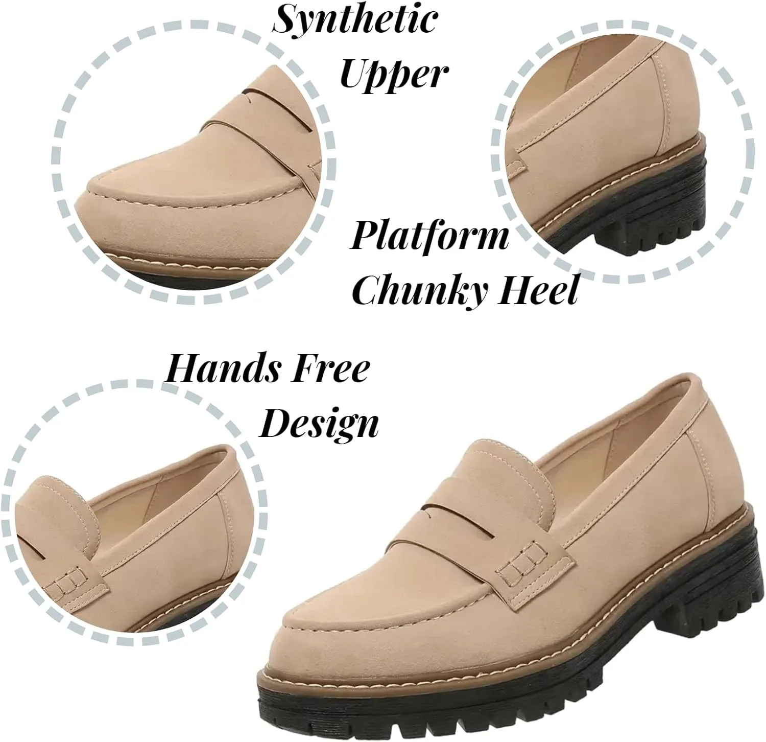 Orthopedic Shoes for Women Platform Loafers Comfort Orthopedic Shoes Womens Round Toe Walking Shoe, Slip On Shoes