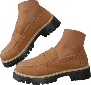 Orthopedic Shoes for Women Platform Loafers,Wide Toe Lightweight Casual Comfort Shoes,Slip-On Suitable for All Foot Shapes