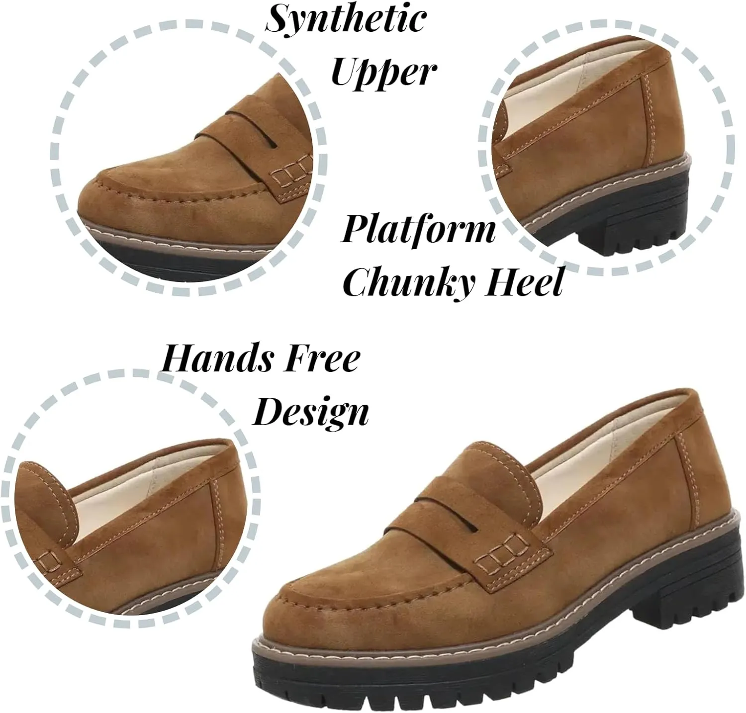 Orthopedic Shoes for Women Platform Loafers,Wide Toe Lightweight Casual Comfort Shoes,Slip-On Suitable for All Foot Shapes