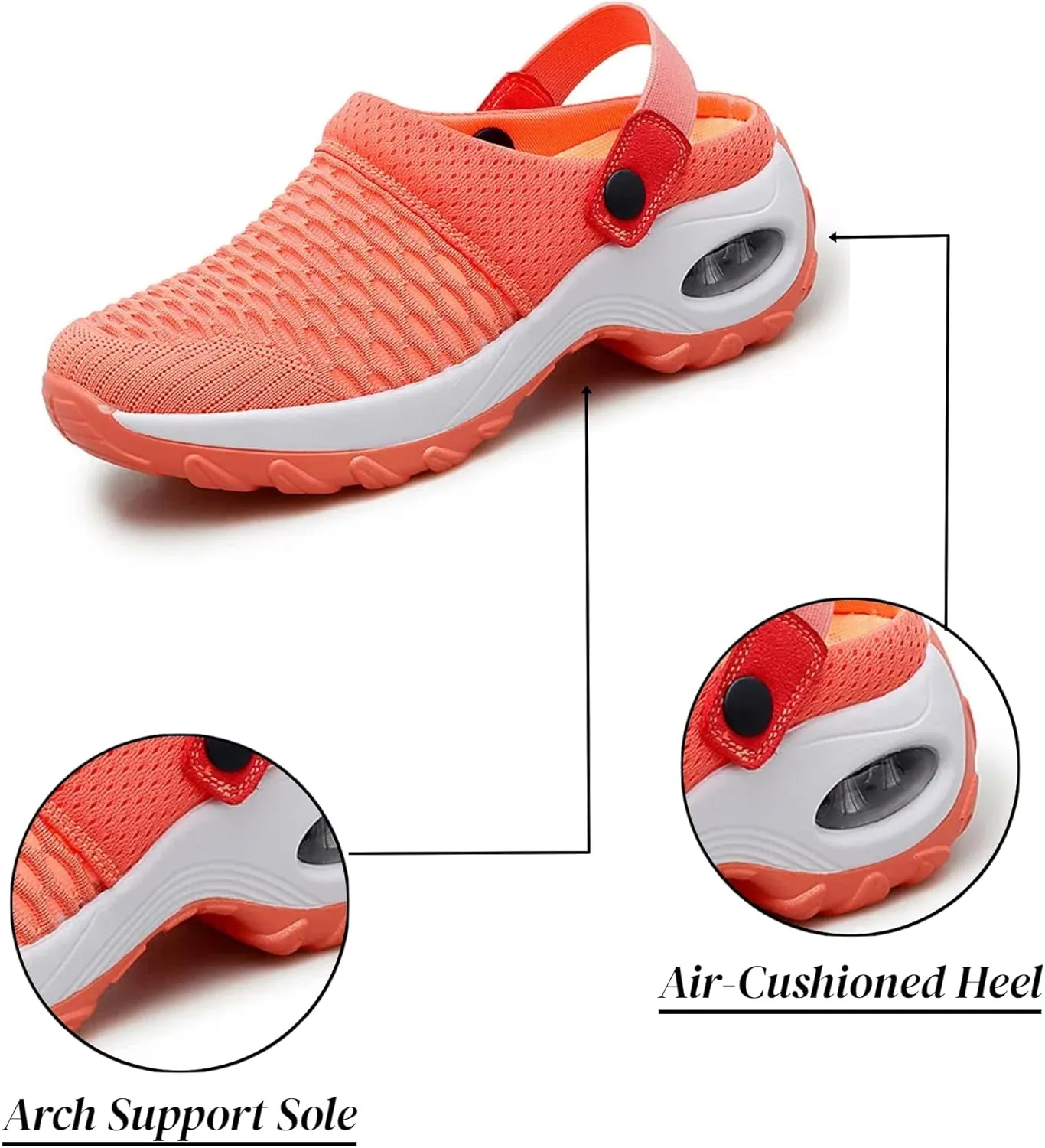 Orthopedic Shoes for Women Slip ons Shoes with Air Cushion Support to Reduce Back and Knee Pressure, Comfort Walking Shoes