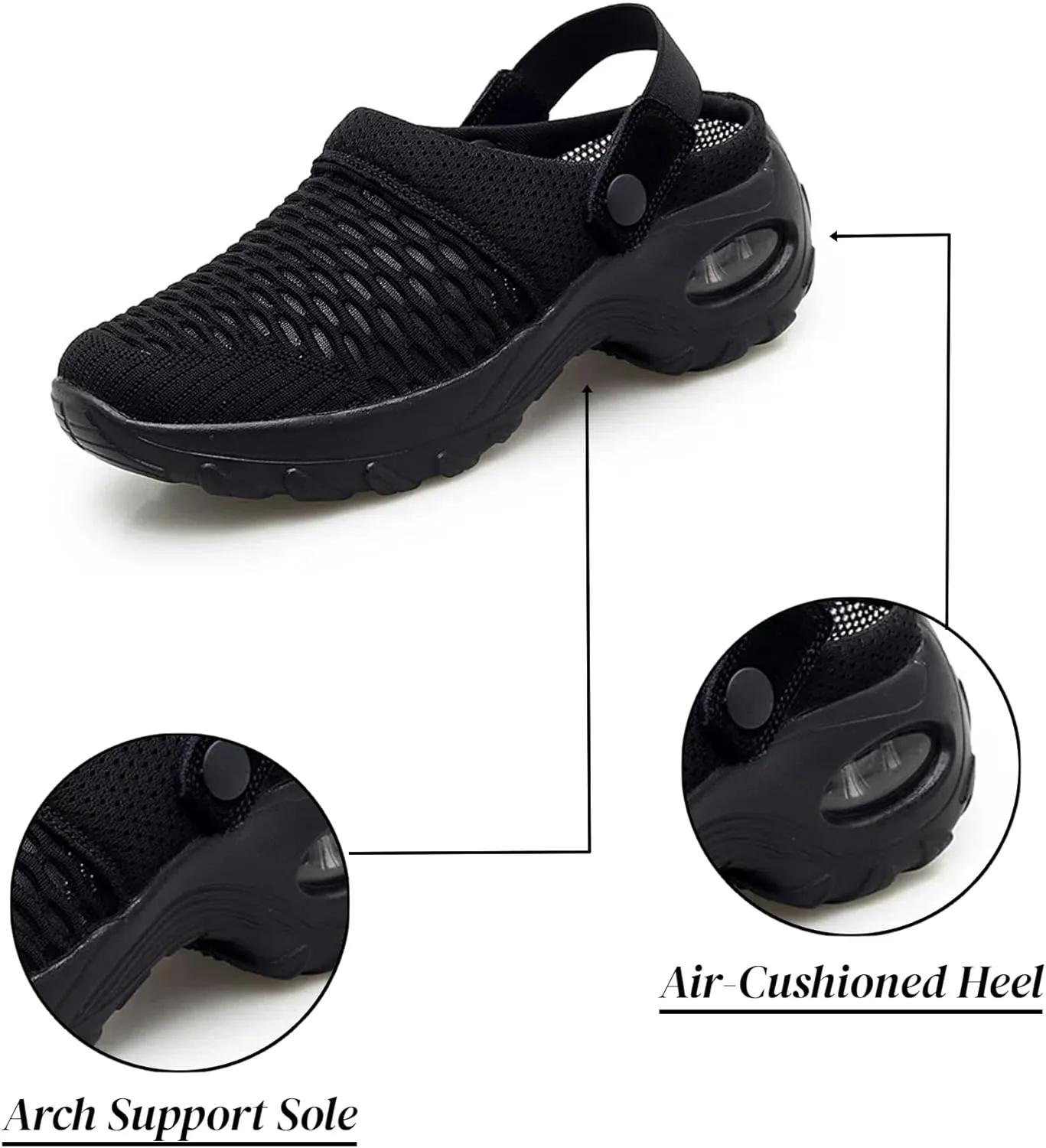 Orthopedic Shoes for Women Slip ons Shoes with Air Cushion Support to Reduce Back and Knee Pressure, Comfort Walking Shoes