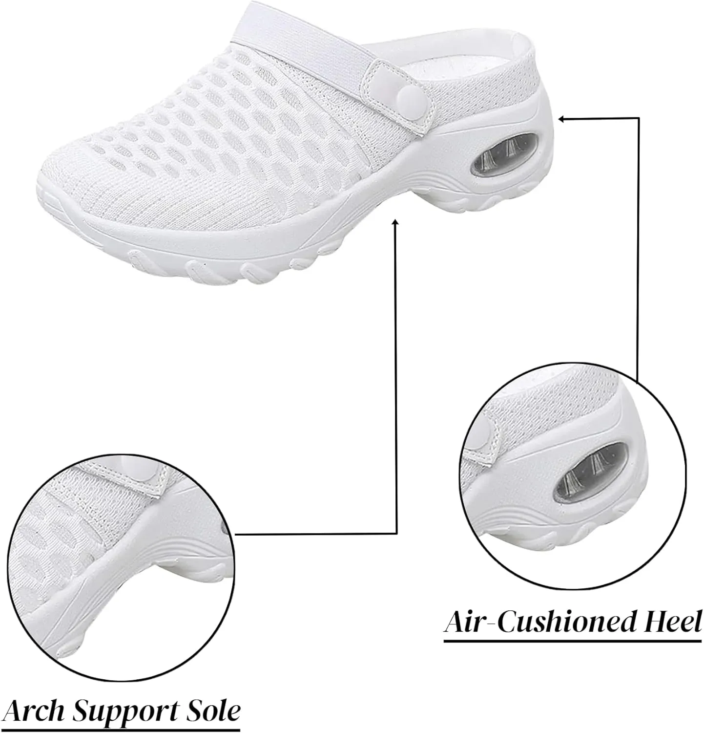 Orthopedic Shoes for Women Slip ons Shoes with Air Cushion Support to Reduce Back and Knee Pressure, Comfort Walking Shoes