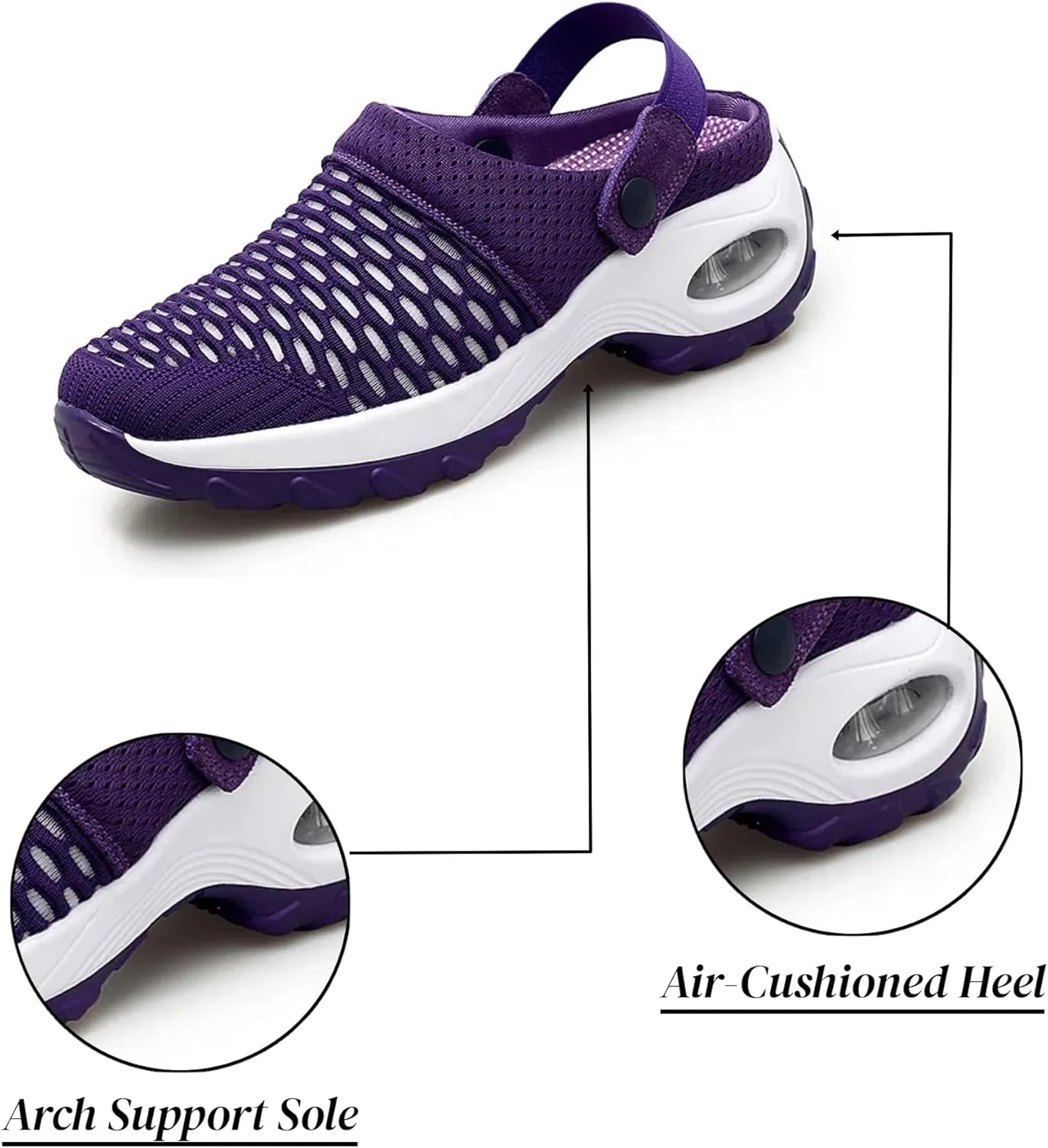 Orthopedic Shoes for Women Slip ons Shoes with Air Cushion Support to Reduce Back and Knee Pressure, Comfort Walking Shoes