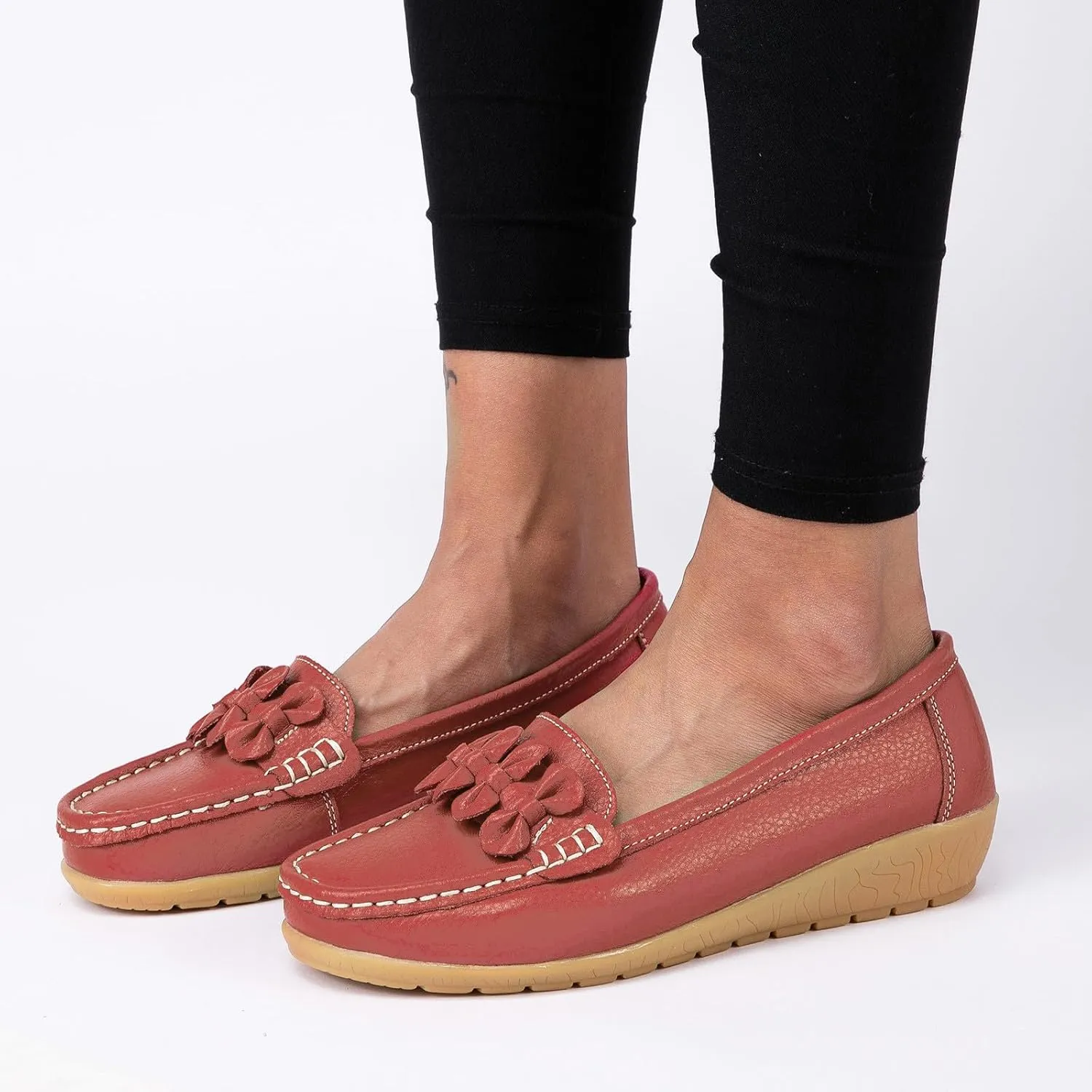 Orthopedic Slip-On Loafers for Women Comfort Dressy Flat Loafers Soft Walking Driving Shoes Business High Arch Shoe