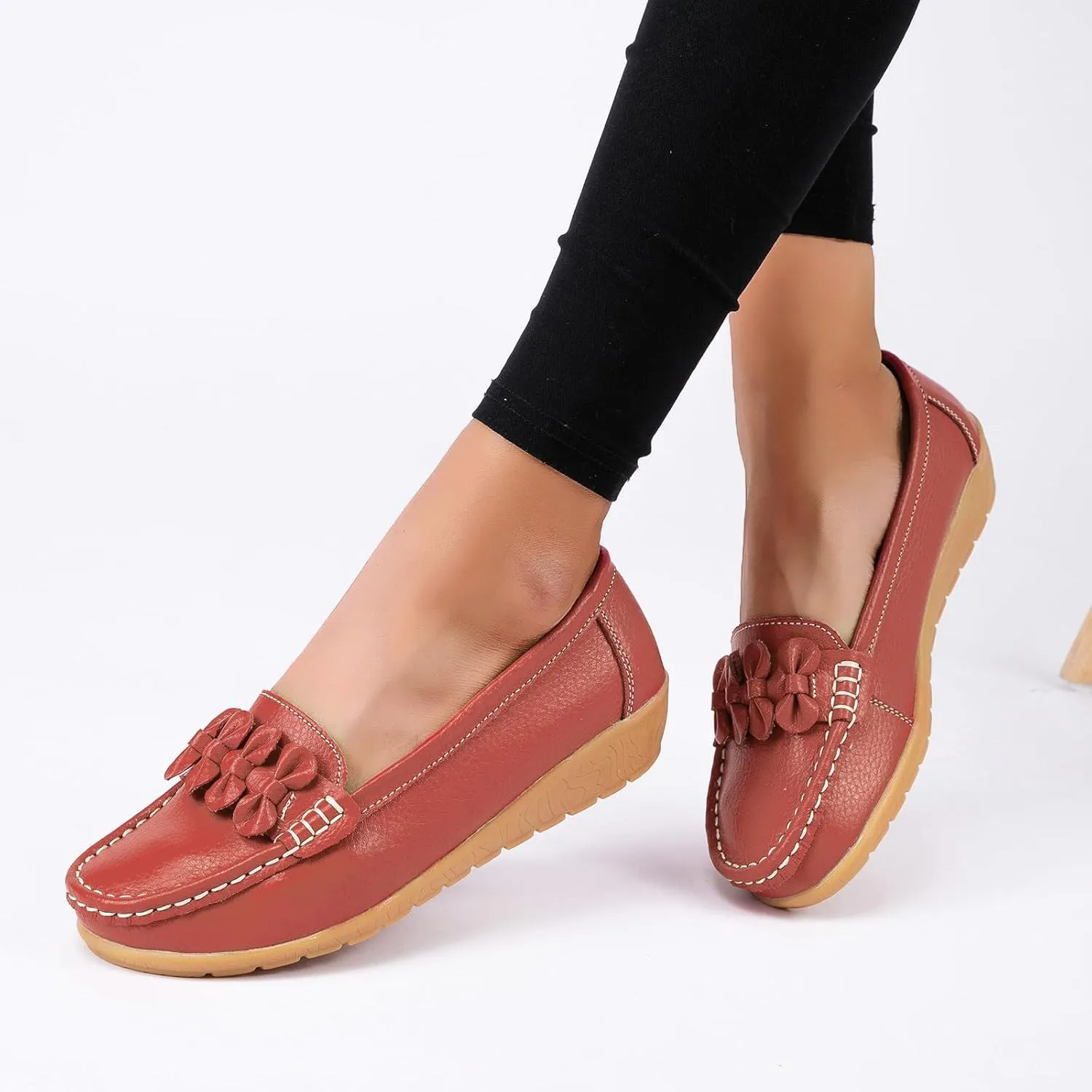 Orthopedic Slip-On Loafers for Women Comfort Dressy Flat Loafers Soft Walking Driving Shoes Business High Arch Shoe